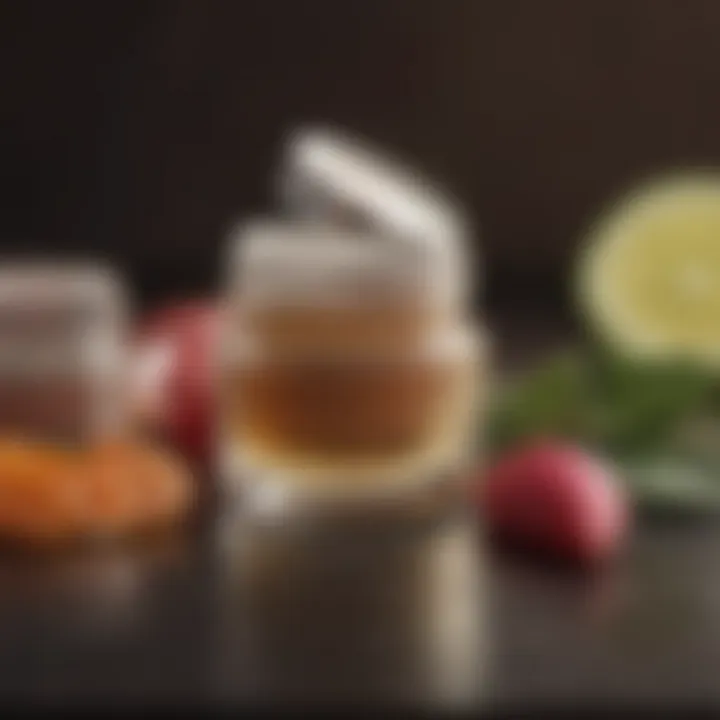 Close-up of natural ingredients used in lip balms