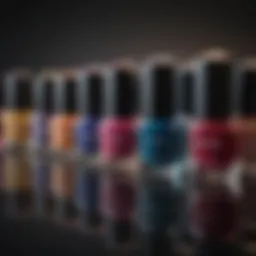 A vibrant array of gel nail polish colors displayed elegantly