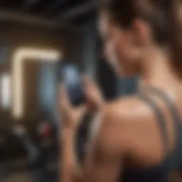 User engaging with a workout app interface