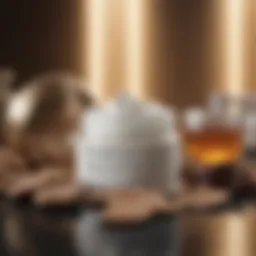 A detailed view of diverse skincare components