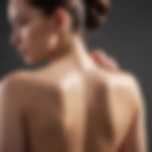 An illustration of a person applying skincare products on their back, demonstrating the importance of a targeted routine.