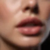 Close-up of lips with a natural sheen