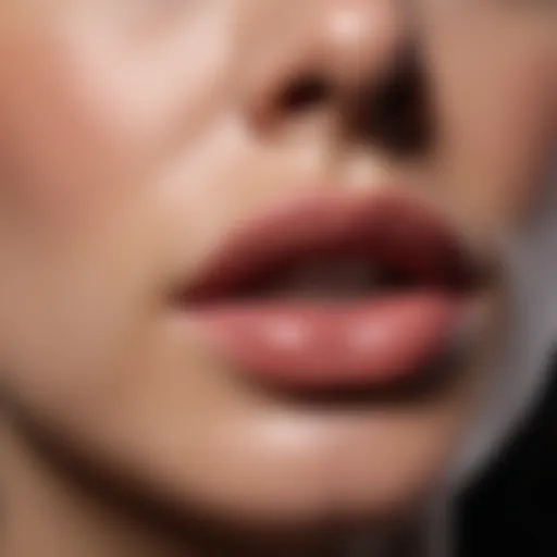 Close-up of lips with a natural sheen