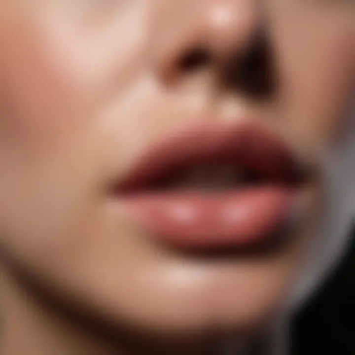 Close-up of lips with a natural sheen