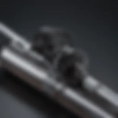 Close-up of the small three-barrel curling iron showcasing its features