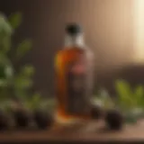 Jamaican black castor oil in a glass bottle with natural ingredients