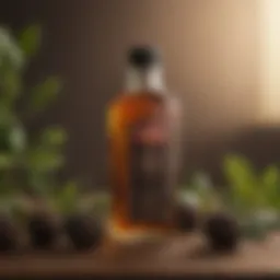 Jamaican black castor oil in a glass bottle with natural ingredients