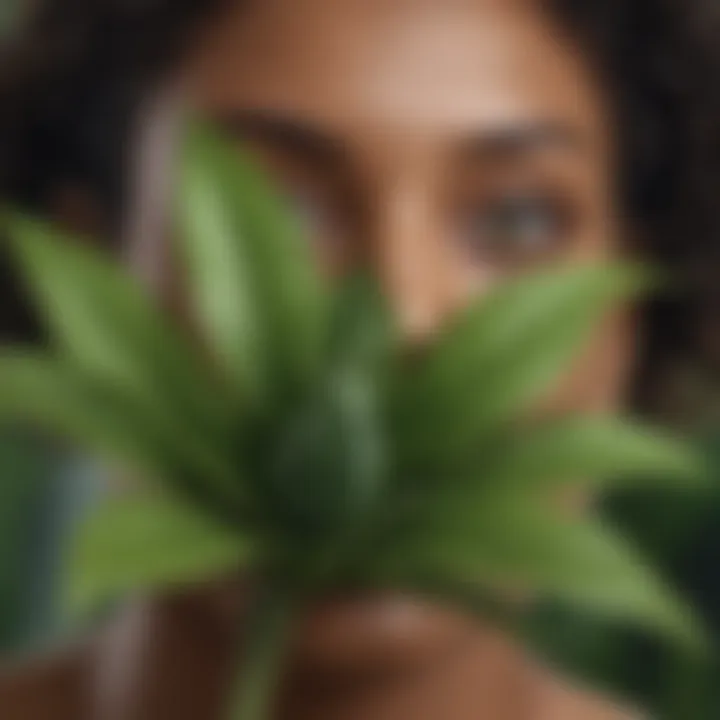 A vibrant green plant symbolizing natural beauty and care