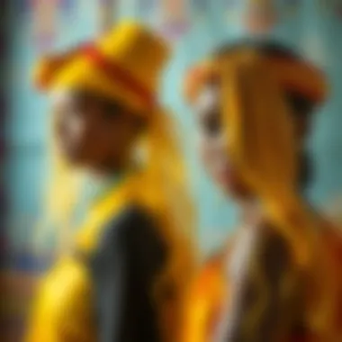 An artistic representation of traditional hair coloring methods across cultures