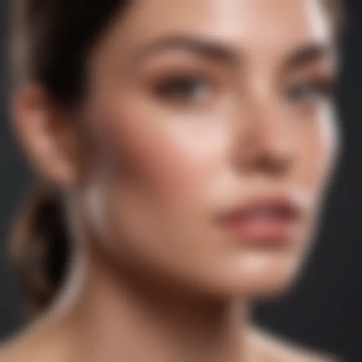 A sophisticated skincare routine featuring targeted serum application