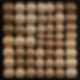 A diverse range of blonde hair shades displayed on a color palette