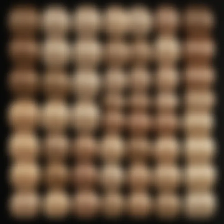 A diverse range of blonde hair shades displayed on a color palette