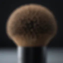 A detailed view of a diffuser hair brush showcasing its unique bristle design