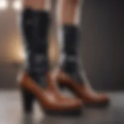 Elegant leather dress boots displayed on a polished surface