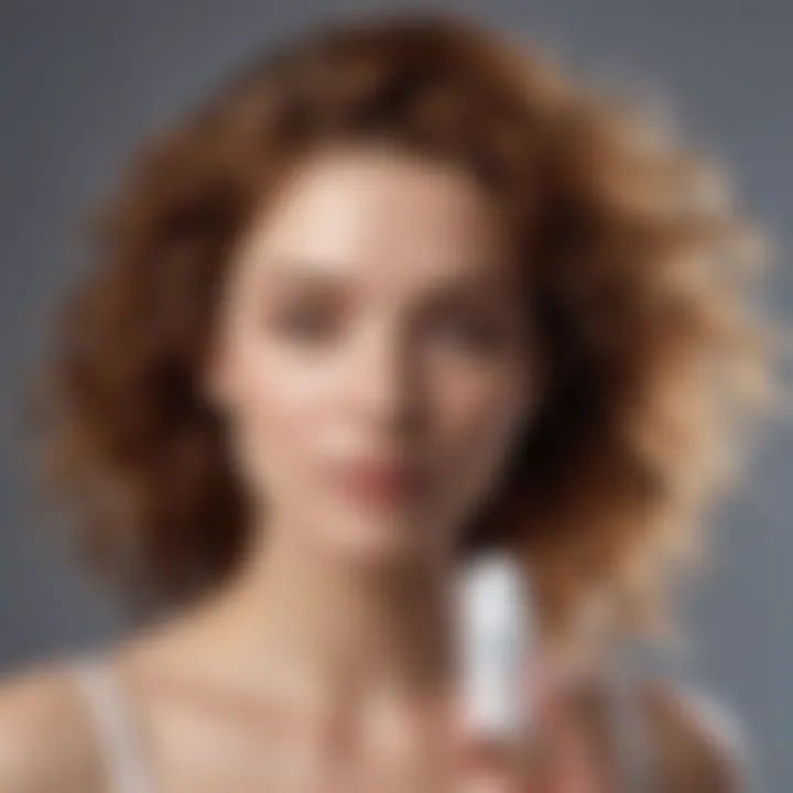 Person applying Dove Frizz Control Therapy Taming Cream to hair