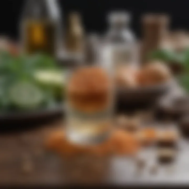 Natural ingredients for acne treatment laid out on a table