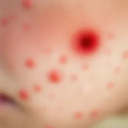 Close-up view of keratosis pilaris skin texture