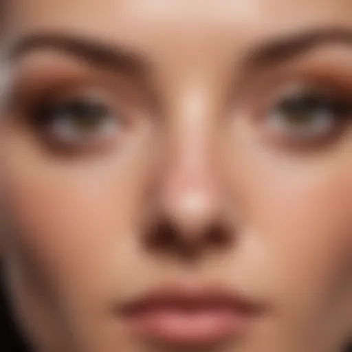 Close-up of a well-applied concealer under the eyes