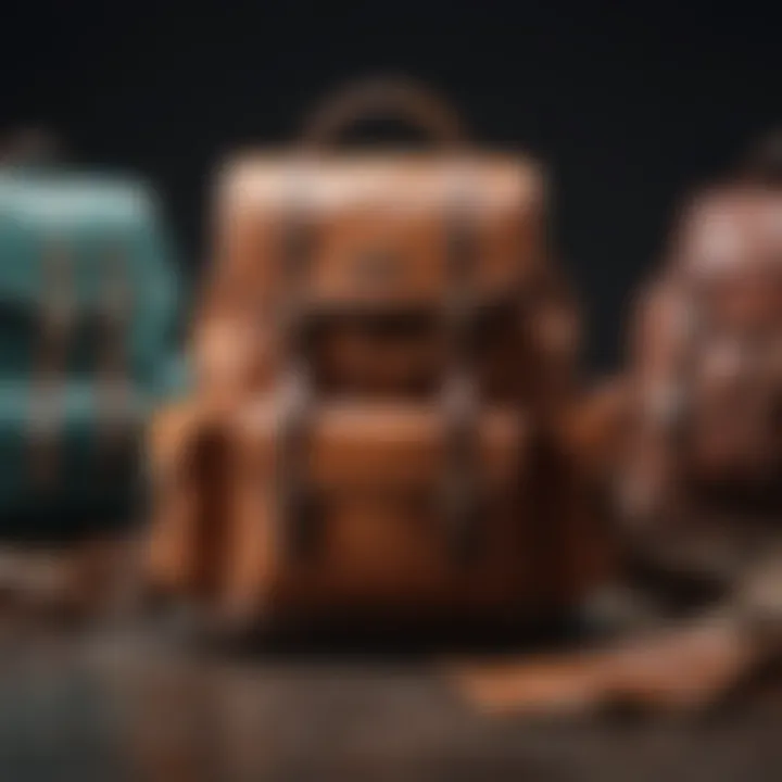 An array of elegant backpacks in various colors and textures, representing diverse styles for professionals.