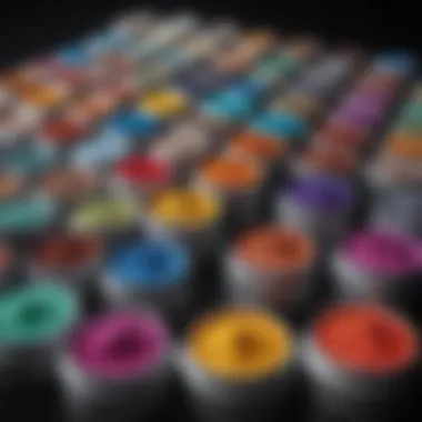 Elegant Display of Loose Pigments Display of loose pigments in elegant containers