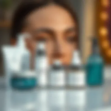 Essential Skincare for Reducing Laugh Lines Skincare products arranged for eye treatment