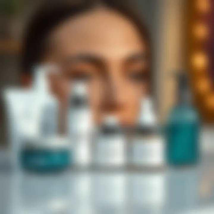 Essential Skincare for Reducing Laugh Lines Skincare products arranged for eye treatment