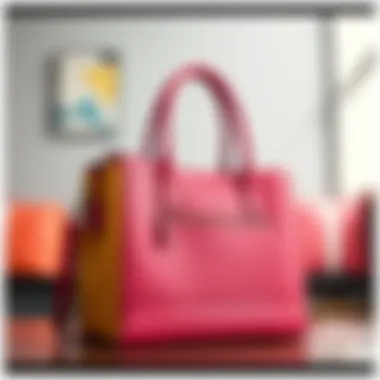 Trendy Work Tote A trendy work tote featuring vibrant colors and functional compartments