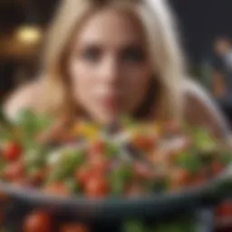Avril Lavigne enjoying a vibrant salad