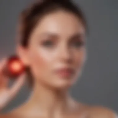 Visualization of red light therapy application on skin