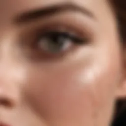 Gentle application of cleansing oil on the lashes