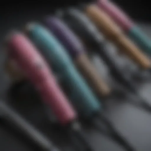 A variety of curling irons showcasing different barrel sizes and designs