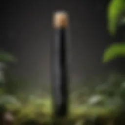 Vibrant mascara tube showcasing botanical ingredients