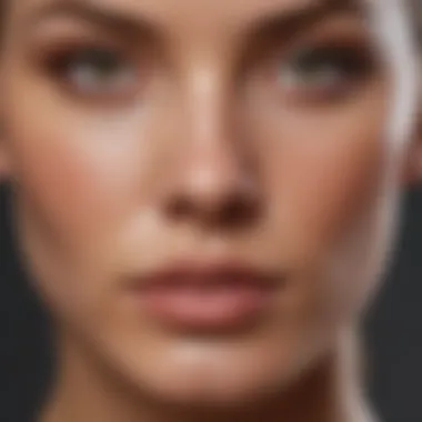 Close-up of skin tones to determine undertones