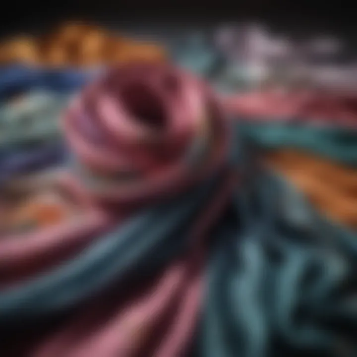 Well-maintained silk scarves displayed in a beautiful arrangement