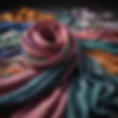 Beautifully Maintained Silk Scarves Well-maintained silk scarves displayed in a beautiful arrangement