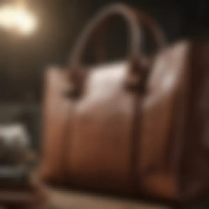 Elegant leather tote bag with organizational compartments