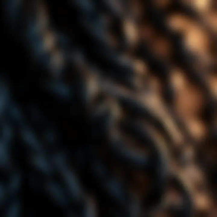 Curly Hair Texture for Crochet Braids Detailed view of curly hair texture used in crochet braids, highlighting volume