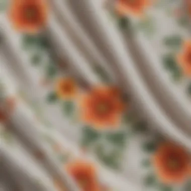 A close-up of floral patterns on a sundress fabric