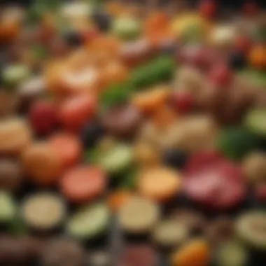 An assortment of nutrient-rich foods known to promote hair growth.