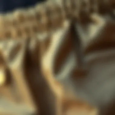 Quality Fabric Details Close-up of fabric textures of high-waist khaki pants