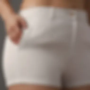 Detailed view of Everlane Curvy Shorts showcasing fabric texture