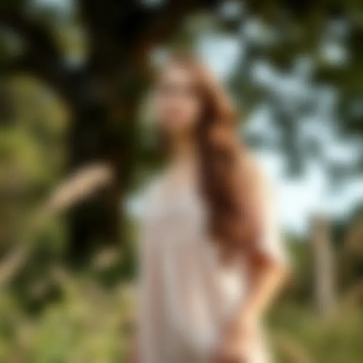 Elegant presentation of Everlane's smock dress in a natural setting