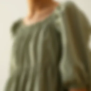 Close-up of fabric texture highlighting sustainability features