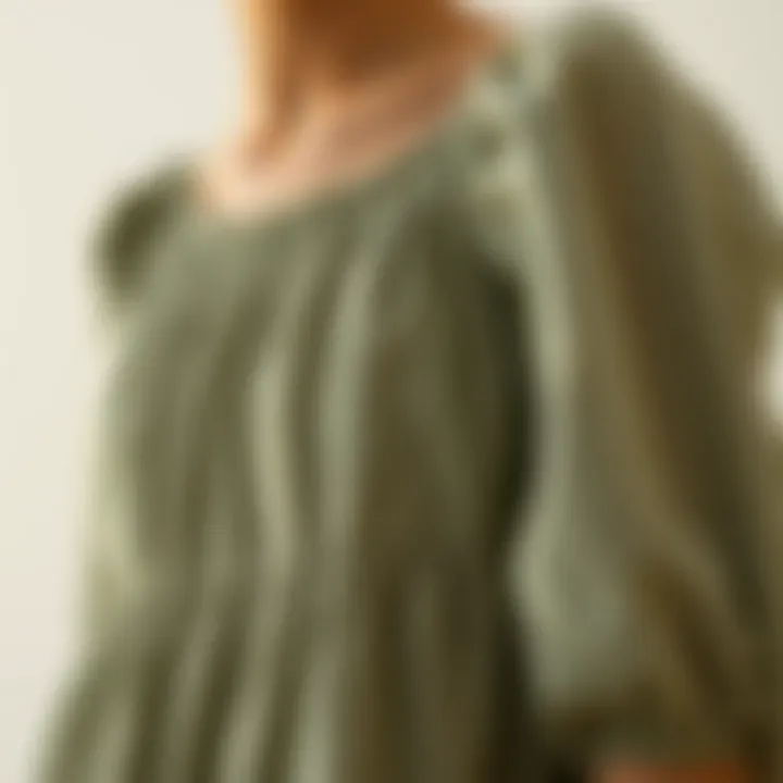 Close-up of fabric texture highlighting sustainability features