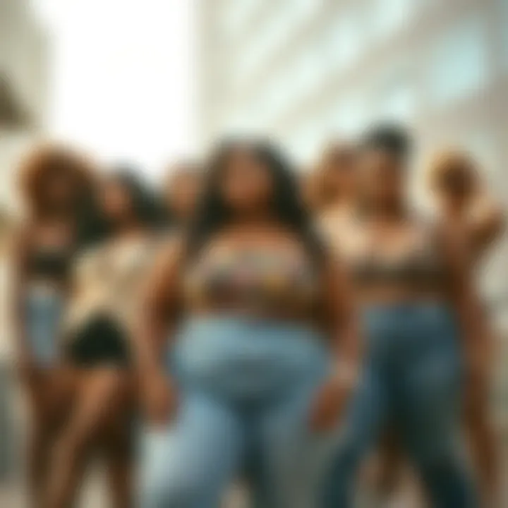 Diverse group of models representing body positivity in trendy attire.