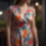 Elegant summer dress in a vibrant floral print