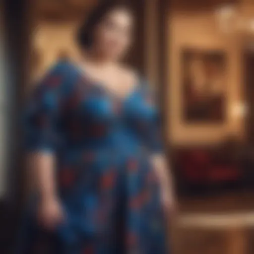 Elegant plus size dress showcasing vibrant colors and flattering silhouette