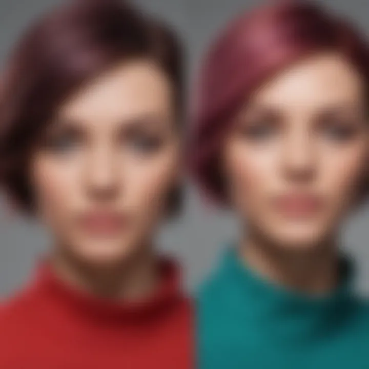 Before and after photos showcasing temporary hair color effects