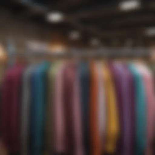 A vibrant array of gender non-binary clothing displayed on a rack, showcasing diverse styles and colors.