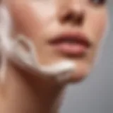 A close-up view of hair removal cream applied on skin